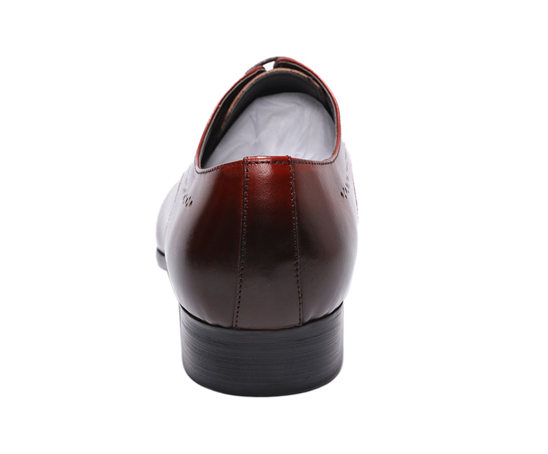 Unique Toe Burgundy Men Derby Shoes - FanFreakz