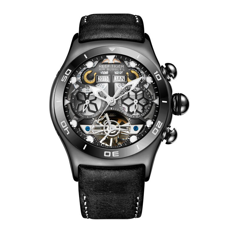 Men Tourbillon Skeleton Luminous Automatic Watch - FanFreakz