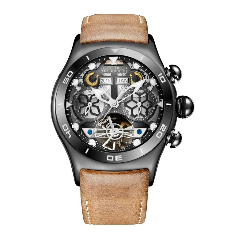 Men Tourbillon Skeleton Luminous Automatic Watch - FanFreakz