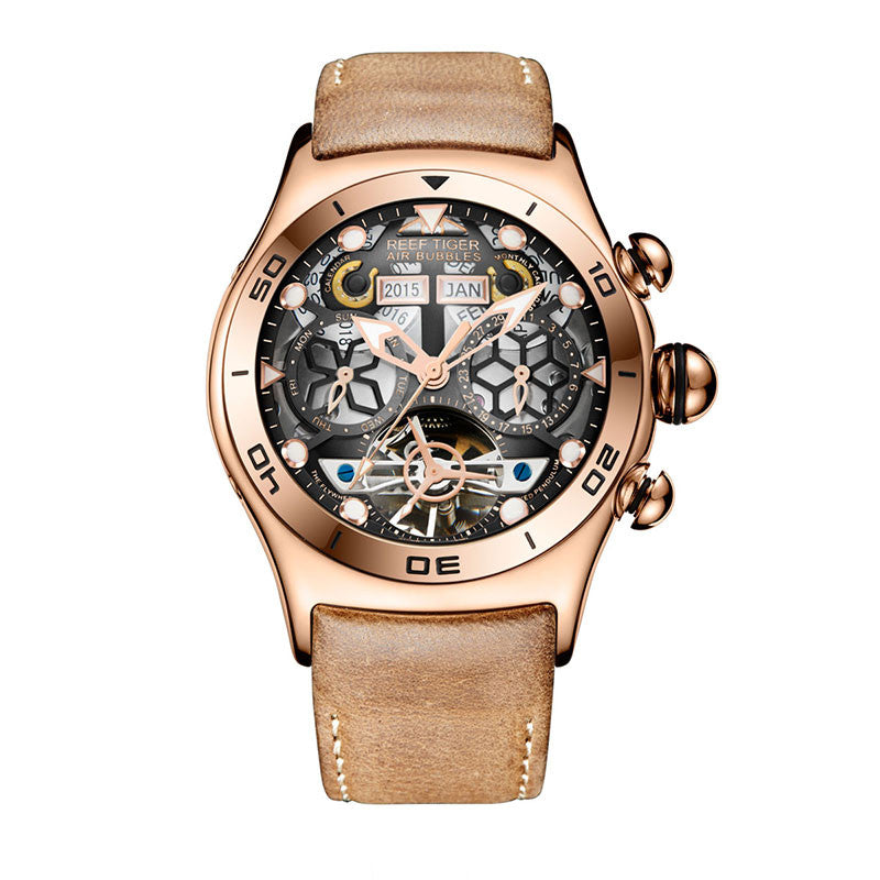 Men Tourbillon Skeleton Luminous Automatic Watch - FanFreakz