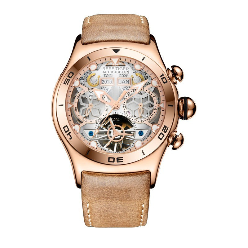 Men Tourbillon Skeleton Luminous Automatic Watch - FanFreakz