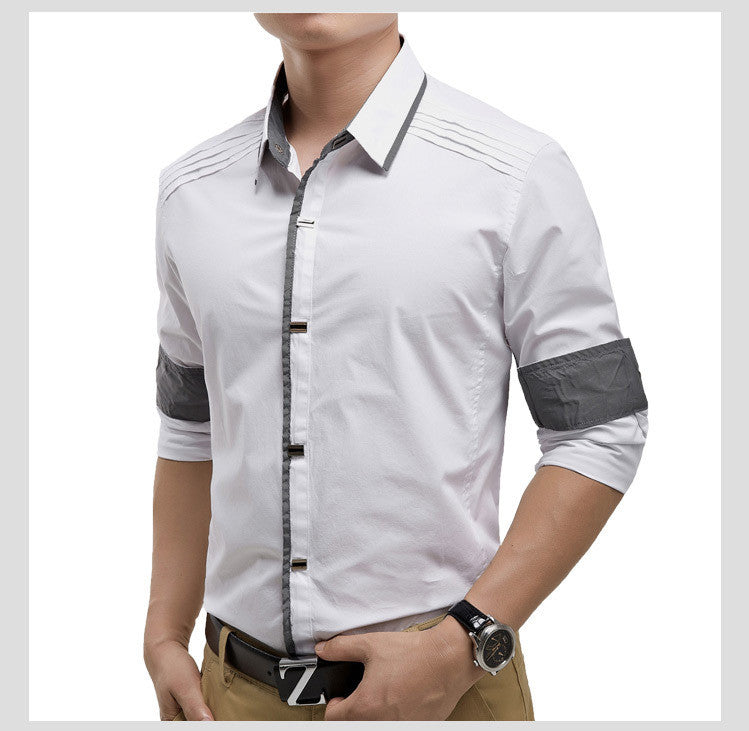 Rock Style Slim Fit Big Collar Men Shirt - FanFreakz