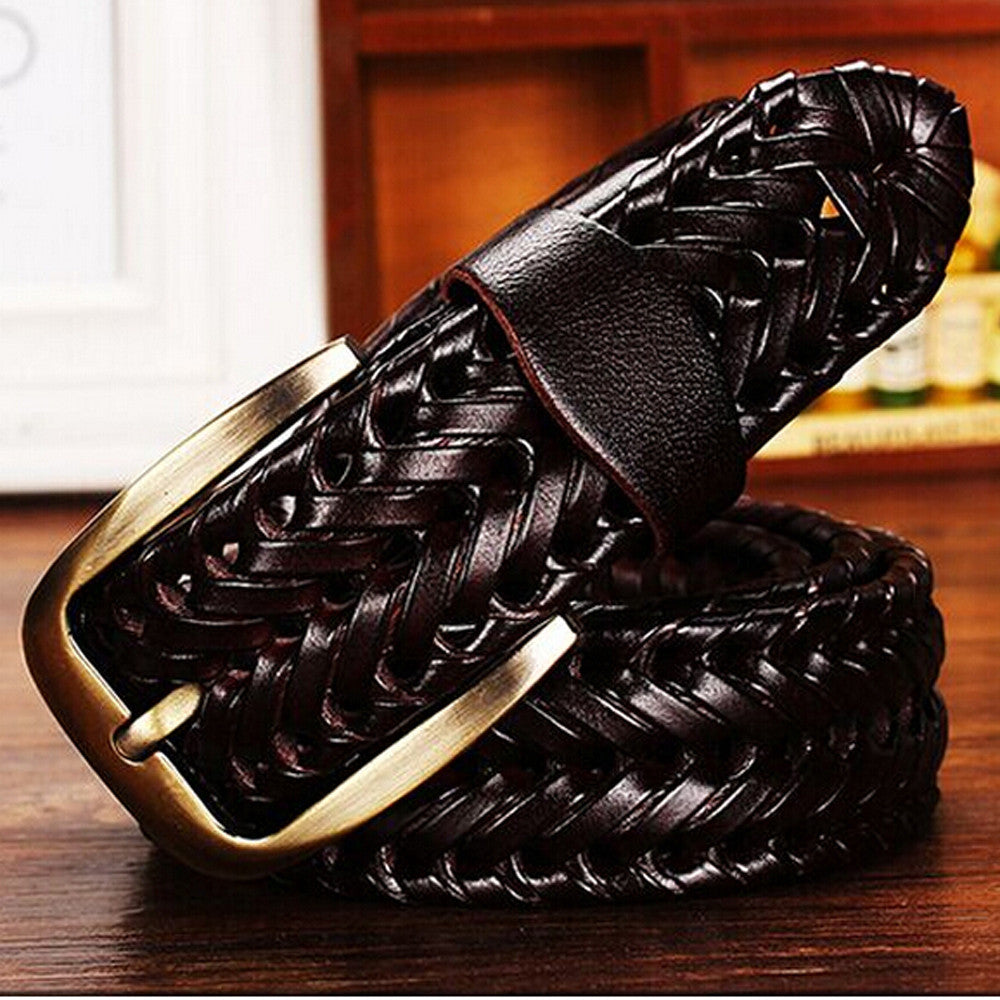 Leather Woven Style Men Belt - FanFreakz