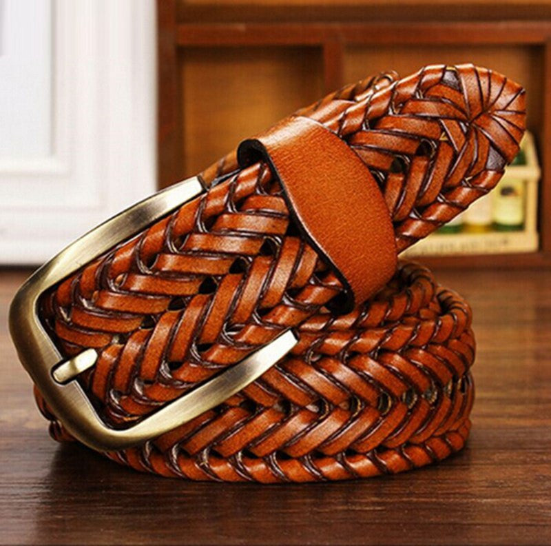 Leather Woven Style Men Belt - FanFreakz