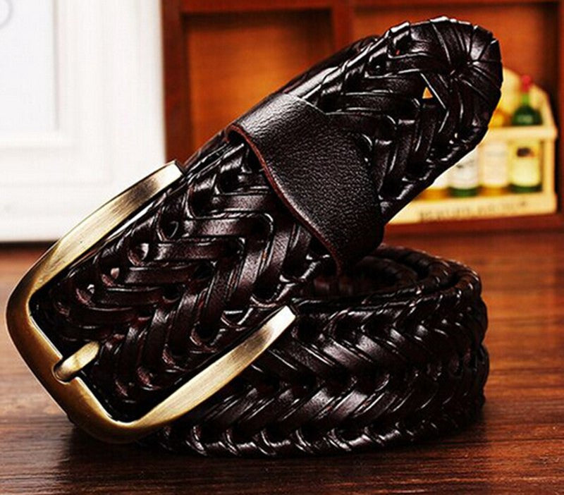 Leather Woven Style Men Belt - FanFreakz