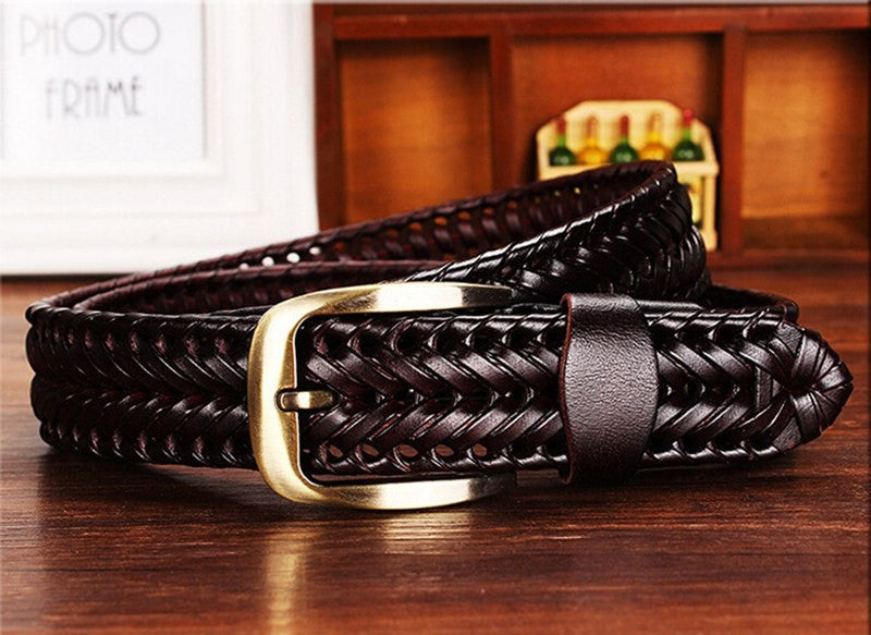 Leather Woven Style Men Belt - FanFreakz