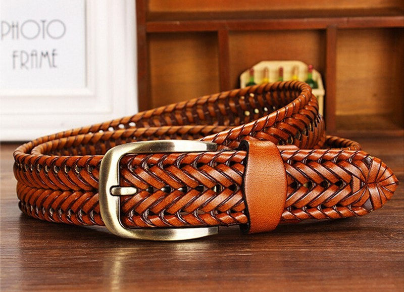 Leather Woven Style Men Belt - FanFreakz