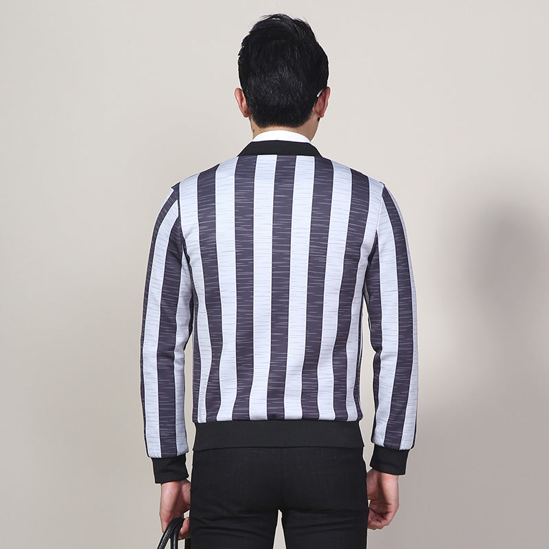 Big Vertical Stripes Korean Style Men Slim Fit Jacket - FanFreakz