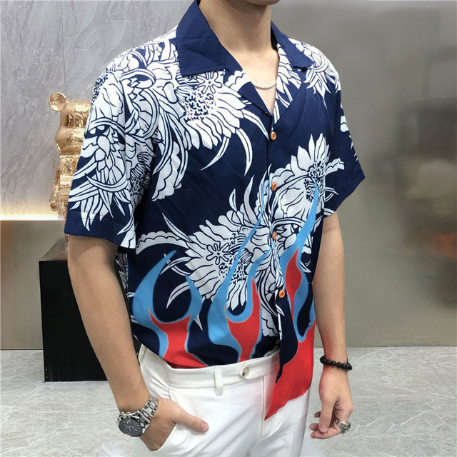 Streetwear Vintage Ethnic Print Shirt