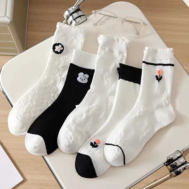 Chinese Character Letter Polyester Socks