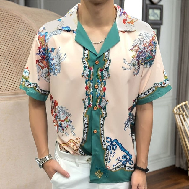 Tropical Vintage Floral Pattern Shirt