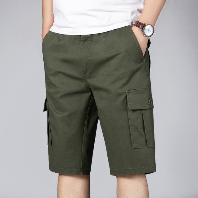 Classic Solid Multi-Pocket Cotton Short