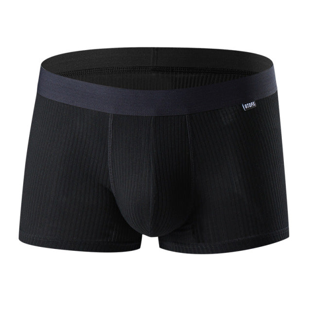 Solid Spandex Breathable Men Boxer