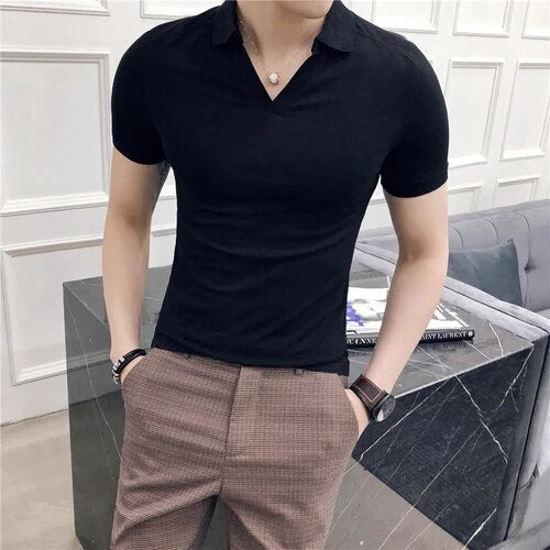 Solid Color Short Sleeve Polyester Polo Shirt