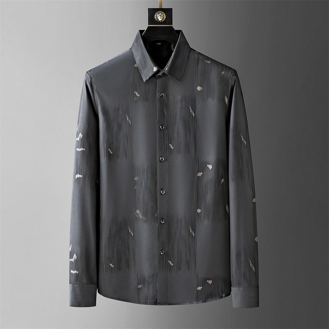 Black Thin Abstract Line Printed Shirt