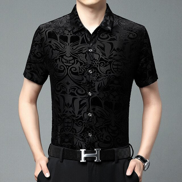 Royal Ethnic Abstract Print Shirt