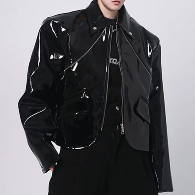 Black Shiny Patent Leather Jacket