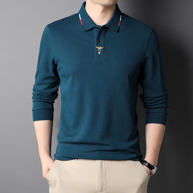 Embroidery Decoration Solid Cotton Polo Shirt