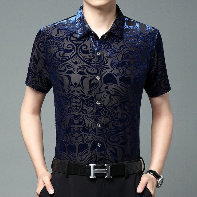 Royal Ethnic Abstract Print Shirt