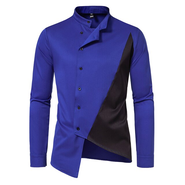 Irregular Cut Solid Polyester Shirt