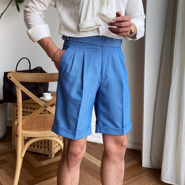 Casual Solid Waist Sash Style Shorts