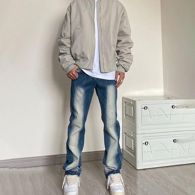 Streetwear Double Pocket Denim Men Jeans