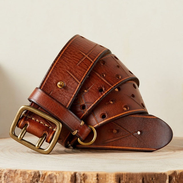 Solid Pure Cowhide Leather Belt