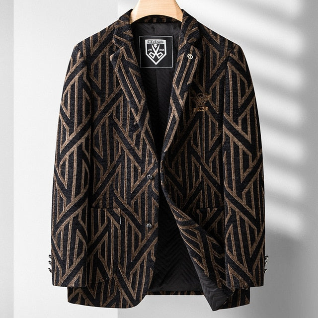 Black Coffee Geometric Line Blazer
