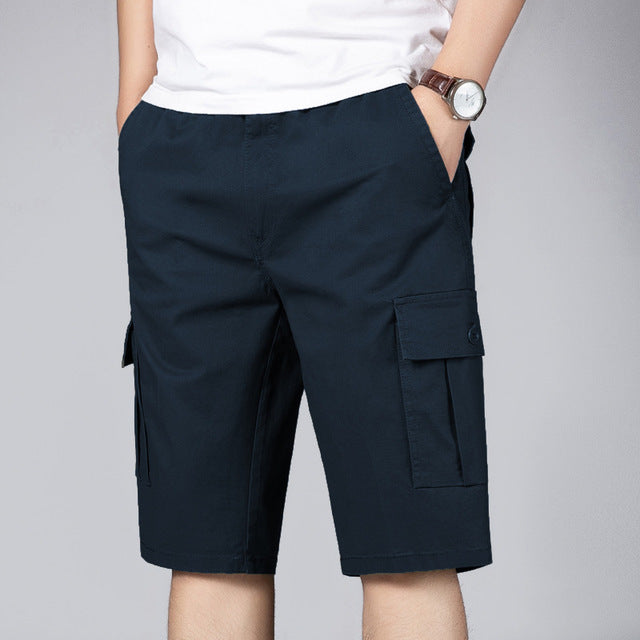 Classic Solid Multi-Pocket Cotton Short