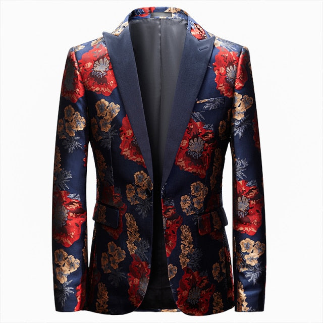 Luxury Floral Single Button Blazer