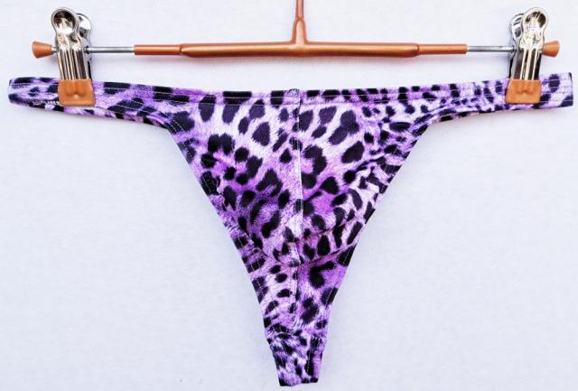 Leopard Printed Pattern Men G-String Thongs