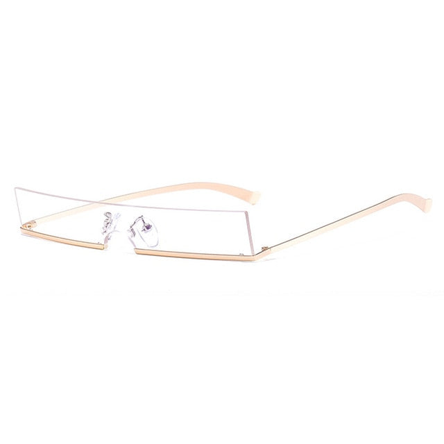 Fashion Half Frame Small Rectangle Sunglasses