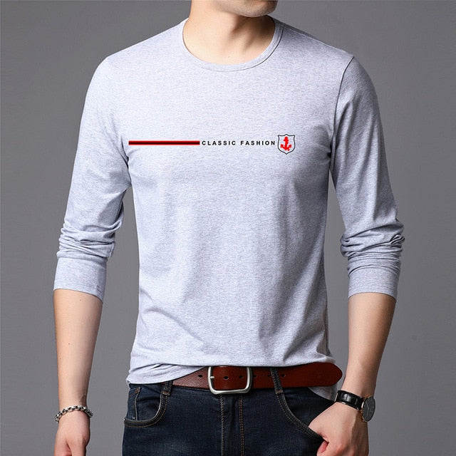 Cotton Spandex Letter Print T-Shirt