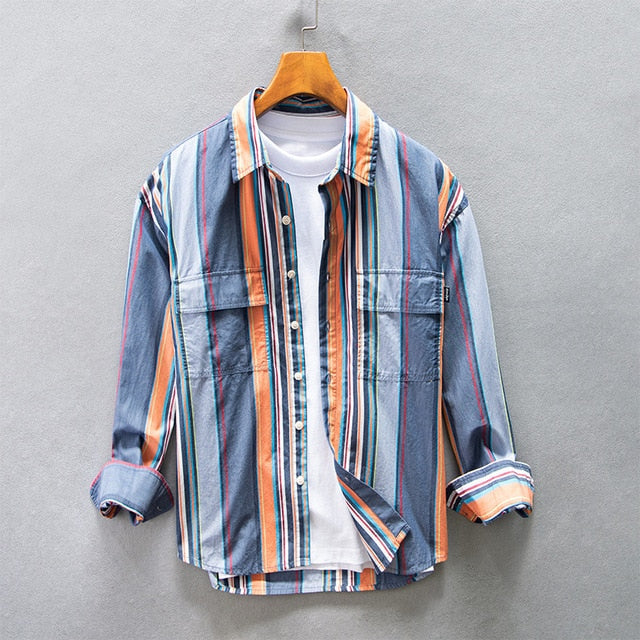 Striped Loose Cotton Shirt