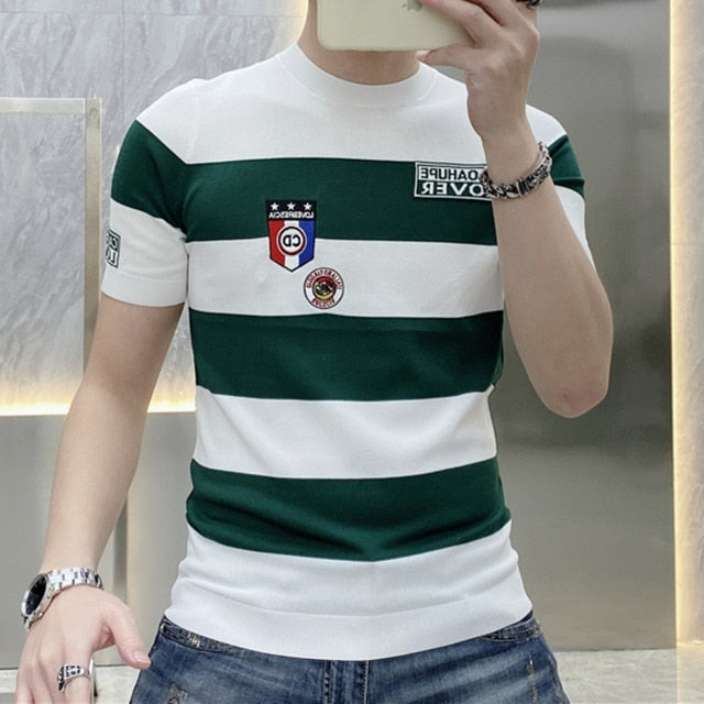 Big Stripes with Patch Short Sleeve T-Shirt