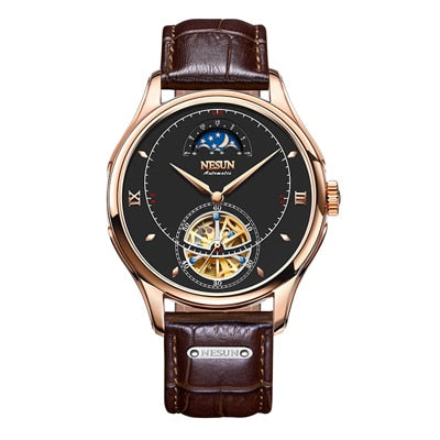 Automatic Mechanical Nesun Leather Band Men Watches - FanFreakz