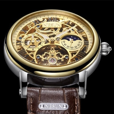 Luxury Automatic Mechanical Multi Functional Double Skeleton Men Watch