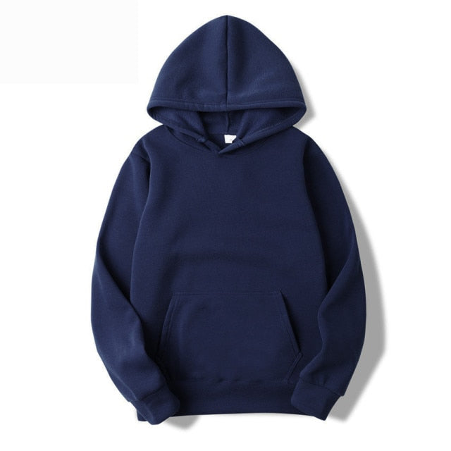 Pocket Solid Soft Casual Hoodies