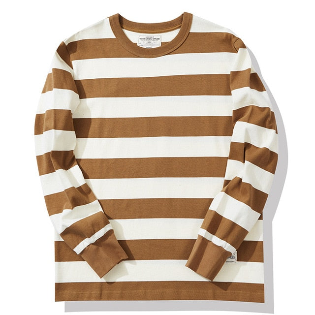 Cotton Striped Long Sleeve T-Shirt