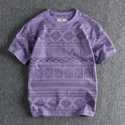 O-Neck Geometric Printed T-Shirt