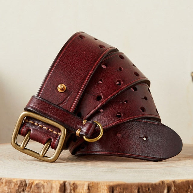 Solid Pure Cowhide Leather Belt