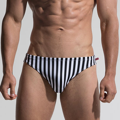 Minimalist Monochrome Stripe Pattern Brief Underwear