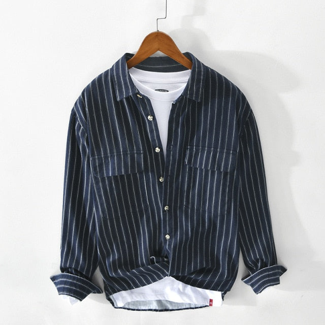 Triple Style Striped Patterned Pocketed Shirt