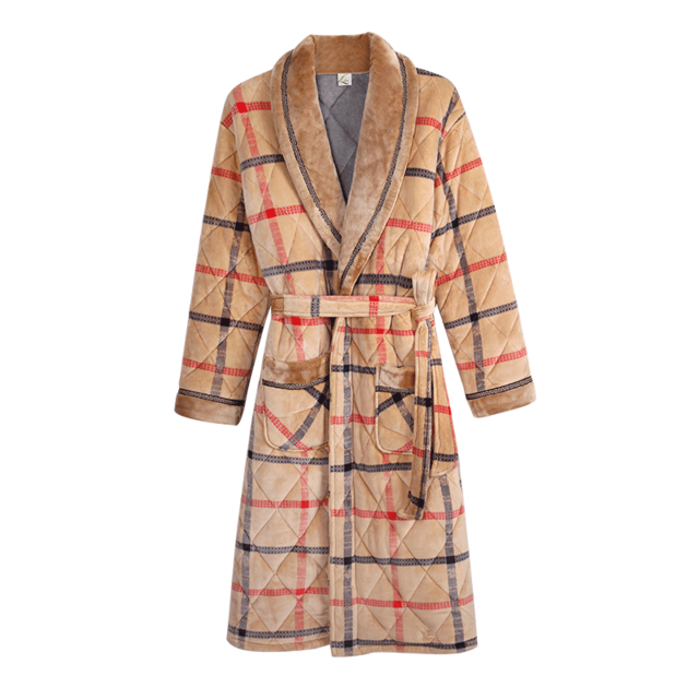Checkered Pattern Winter Pajama Robe
