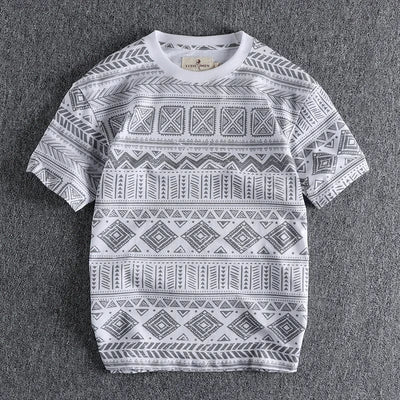 O-Neck Geometric Printed T-Shirt