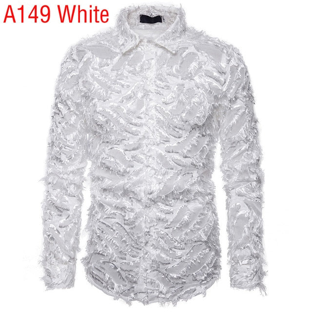 Full Feather Design Long-Sleeved Shirt