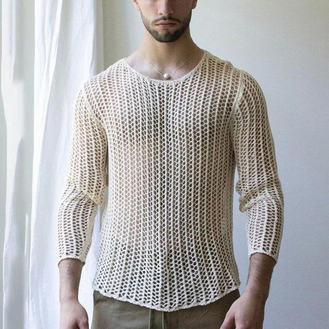 Fishnet Transparent Long Sleeve T-Shirt