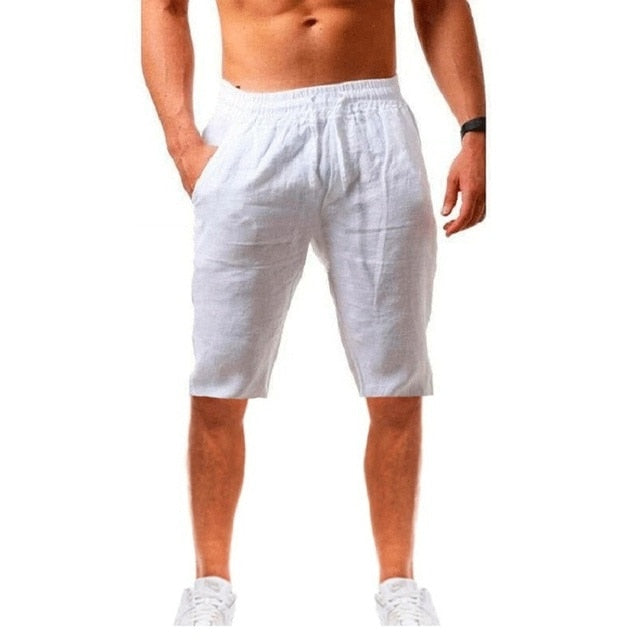 Solid Cotton Linen Short Pants