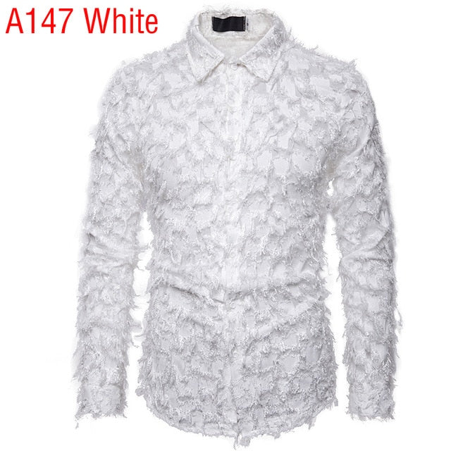 Full Feather Design Long-Sleeved Shirt
