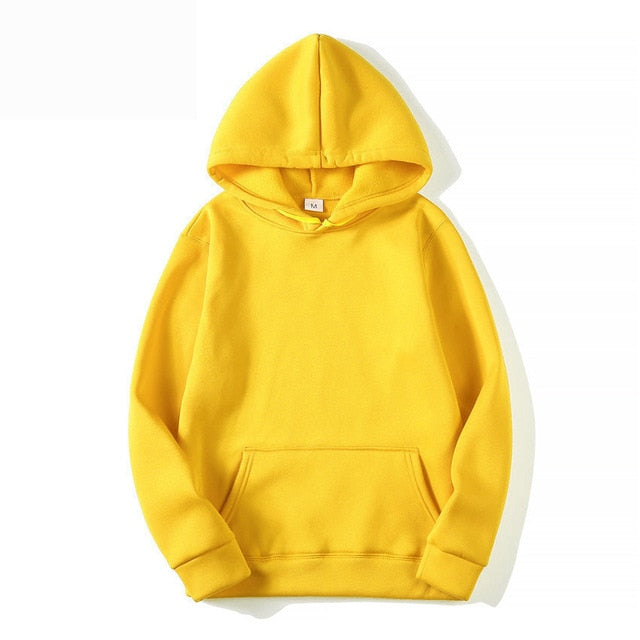 Pocket Solid Soft Casual Hoodies